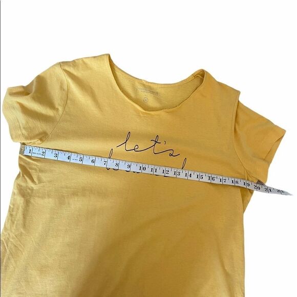 “Let’s Brunch” Yellow Cotton Graphic Tee Shirt L - Picture 7 of 7
